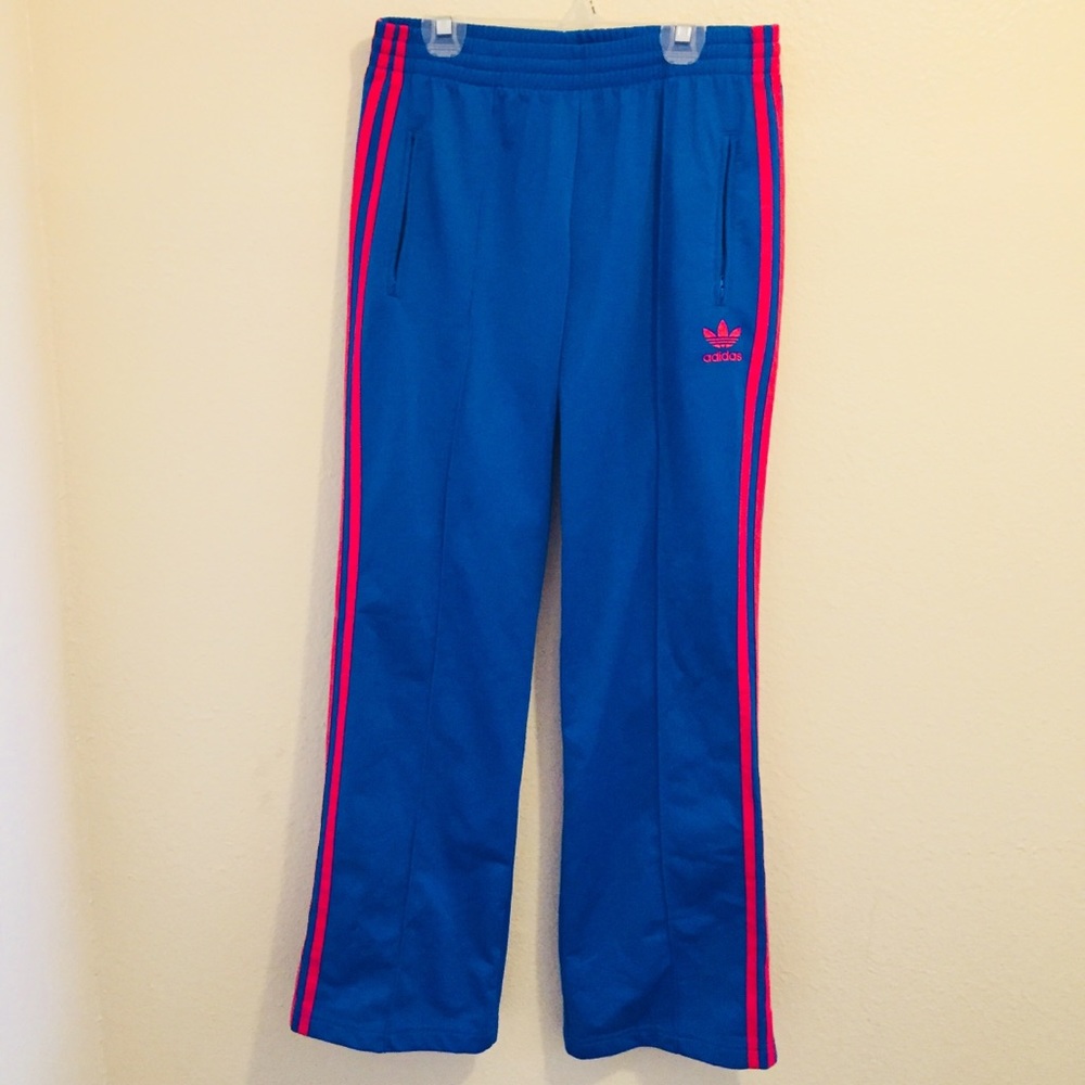 Adidas Blue and Pink Track Pants